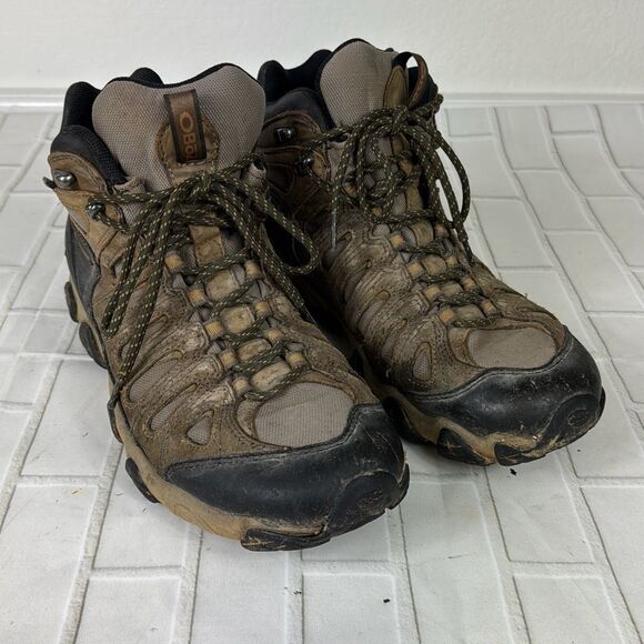 Oboz B Hiking Boots Dry Waterproof Mens 11.5 Sawtooth Waterproof Athletic Brown - Picture 1 of 10